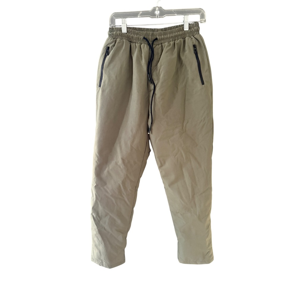 Olive Green Down Filled Puffer Pants Insulated Winter Joggers Boys Snow XL 180